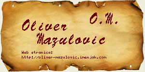 Oliver Mazulović vizit kartica